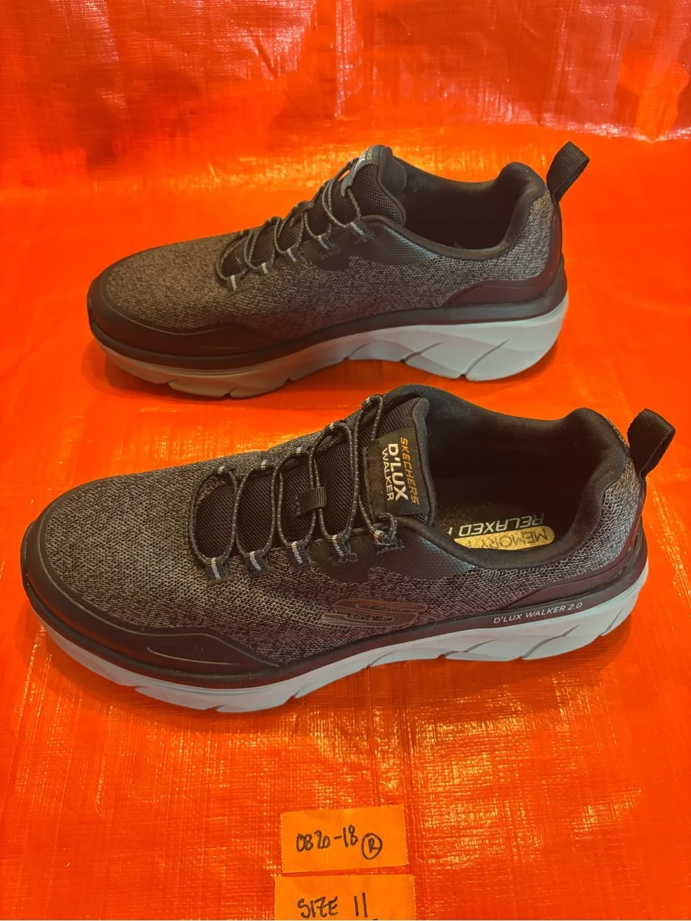 Skechers D'LUX Walker Men's Charcoal and Black Athletic Sneakers